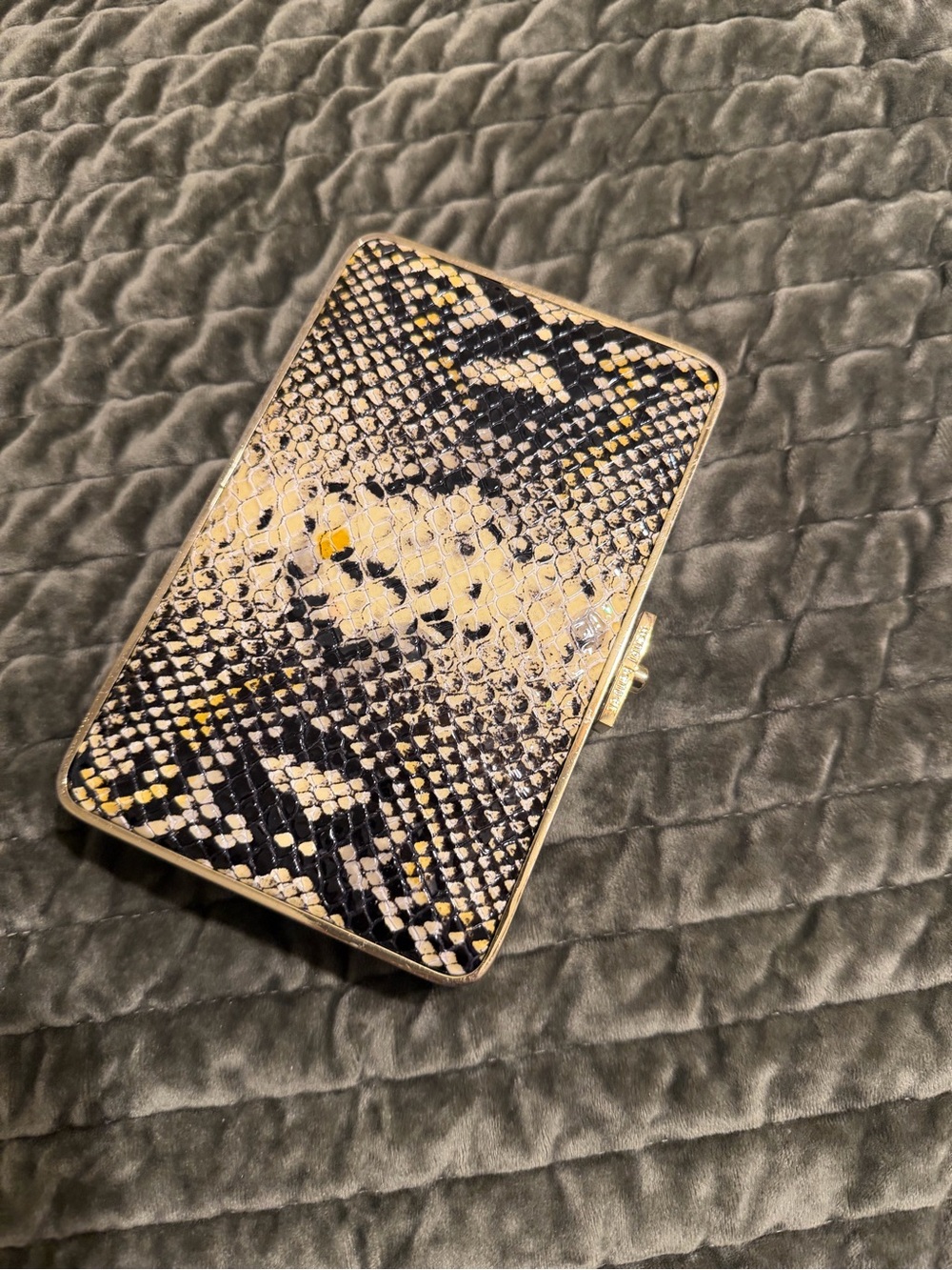 henri bendel Snake-Print Wallet in Black, Cream, Yellow - Picture 5 of 5